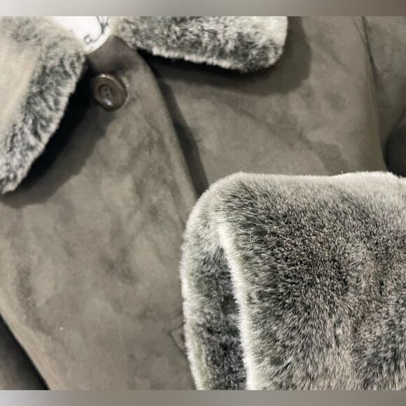 FEN-NELLI TRENCH COAT WINTER SZ 7/8 VINTAGE OLIVE GREEN PREPPY CHIC VERSATILE - Picture 7 of 16